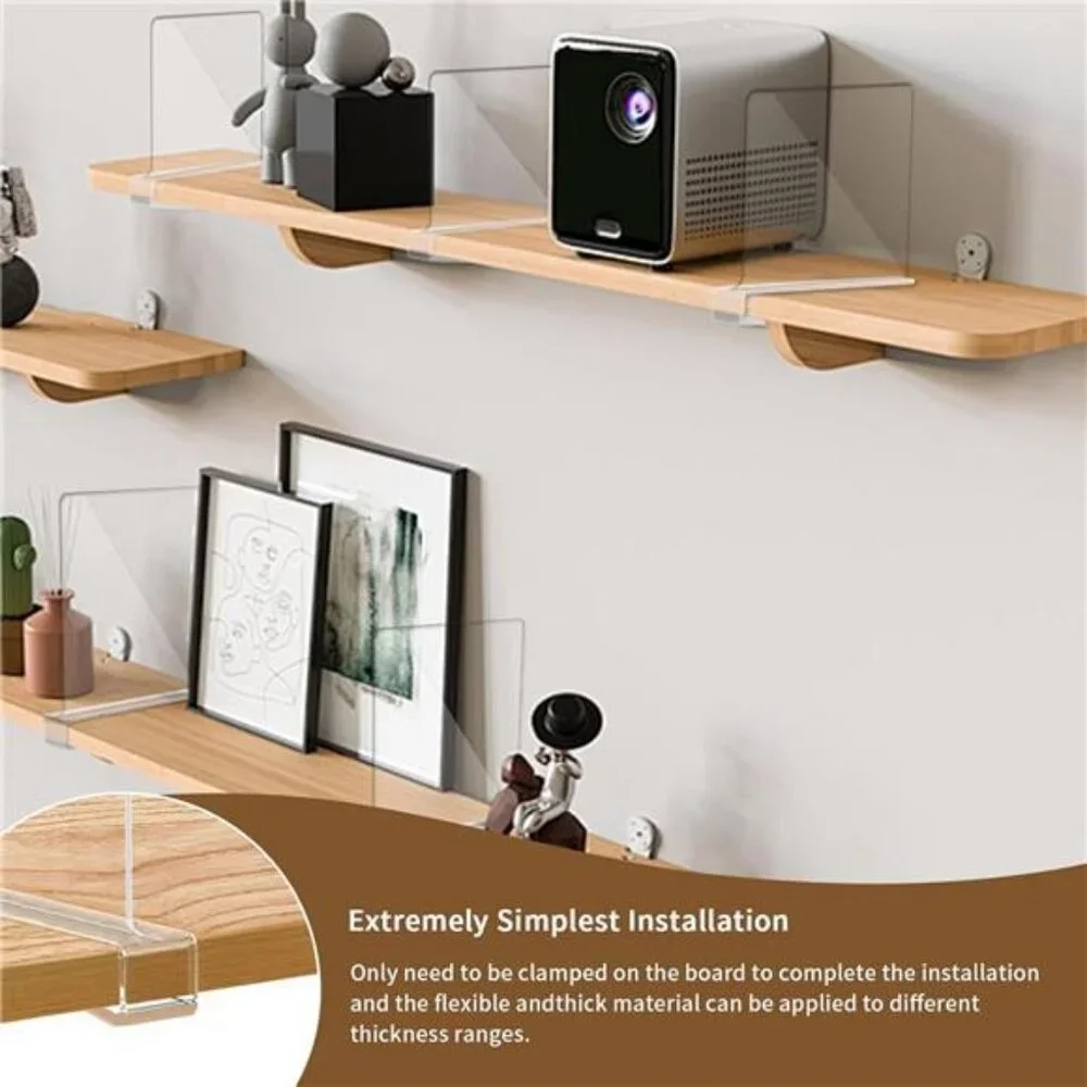 Acrylic Closet Shelf Dividers, Heavy Duty Organizer for Clothes, Handbags,